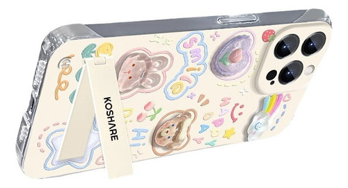 Fundas Para iPhone Pigment Rabbit Plush Invisible Stand Compat