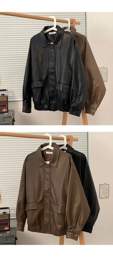 Chaqueta De Cuero Pu Para Hombre, Estilo Motocicleta, Moda C