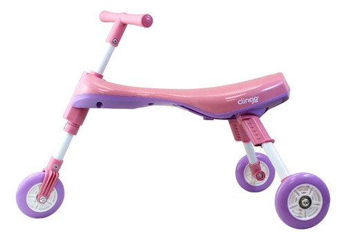 Triciclo Infantil Dobrável Rosa E Lilás - Clingo