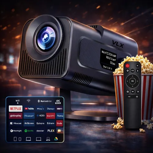 Projetor Hy320 Smart Tv Android 11 Wifi6 390 Ansi Lumens Full Hd 4k Mini Projetor Portátil Preto Com Controle Remoto Bluetooth Cinema Em Casa 127/220v