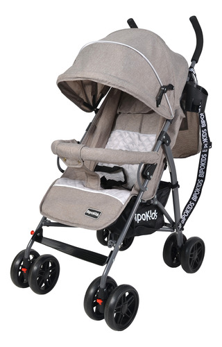 Coche Paragüita Reforzado Bebe Paseo Carrito Bipokids Beige Gris