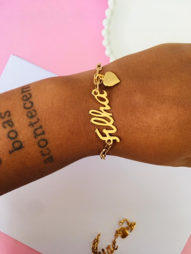 Imagem 2 de 6 de Pulseiras Feminina Dourada Mãe E Filha