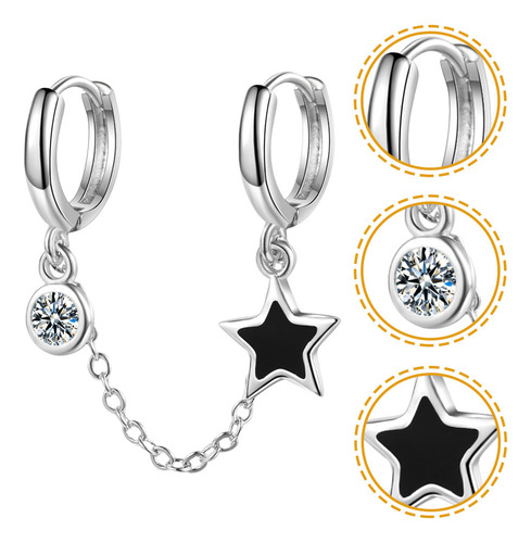 Pendientes De Cadena For Mujer, Pendientes De Doble Piercin