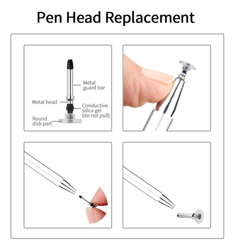 Caneta Stylus Universal Com Cabeça Magnética De Silicone Par