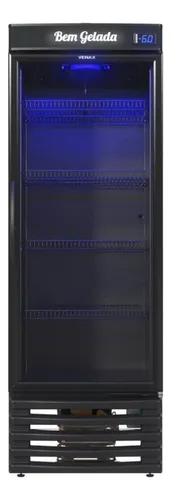 Expositora Cervejeira Venax 550l Preto Fosco 220v Led Azul