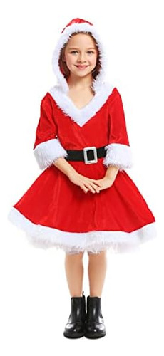 Vestido De Navidad De Papá Noel Para Niñas Vestido Rojo De N