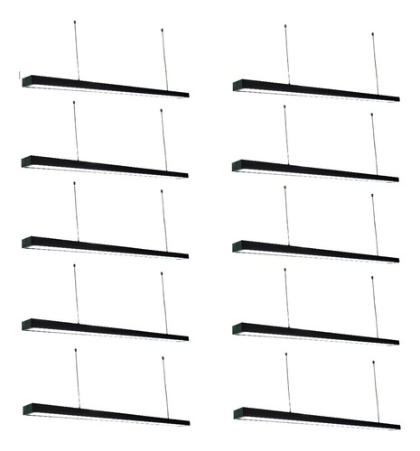 Lampara Colgante Led 24w Minimalista 120 Cm 10 Pzs Estructura Negro