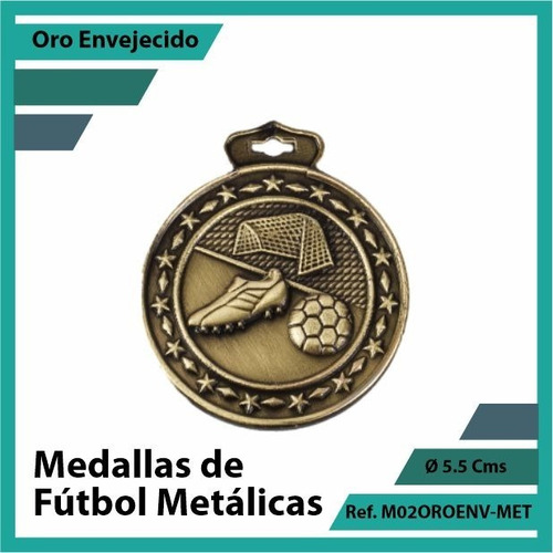 Medallas En Bogota De Futbol Oro Metalica M02oro