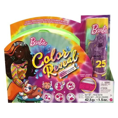 Muñeca Barbie Color Reveal + Set De Regalo Neon Tie-dye