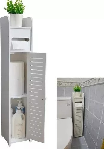 Estante De Baño Organizador 3 Compartimientos Blanco Mdf