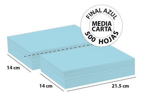 Papel Autocopia Final Azul Media Carta - 500 Hojas