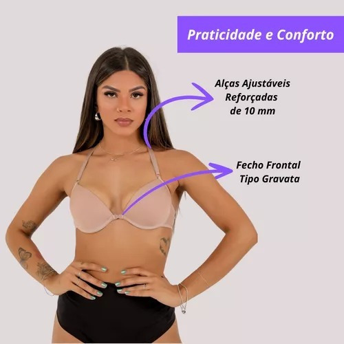 Kit 5 Sutiã Soutien Reforçado Nadador Com Bojo Atacado Liso