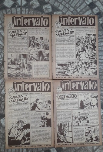Lote Por Cuatro Historietas * Intervalo * Año 1949 Diciembr