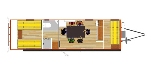 Imagen 19 de 20 de Casilla 6 Camas Full 9 X 2.5m Estructura Termica Poliuretano