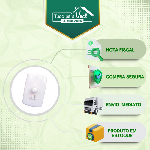 Controle Ventilador 1 Tecla Espelho 4x2 Rotativo Universal