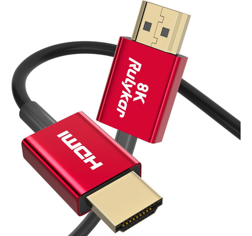 Rulykar Ultra Thin 8k Hdmi Cable Ft, Velocidad 48 Gbps, Ultr