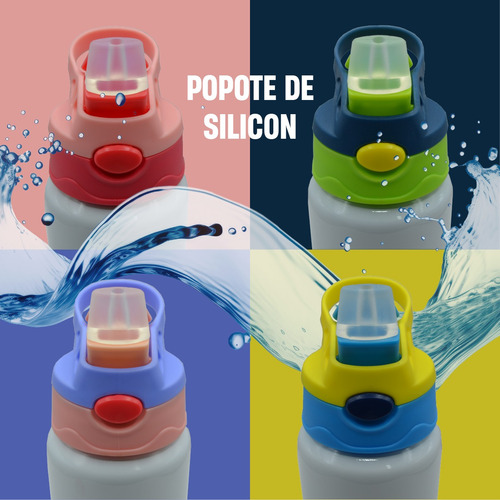 4 Termos Infantiles De Sublimación Para Agua 500ml
