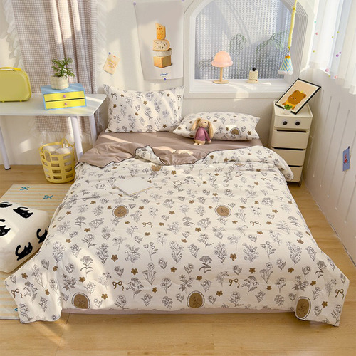 Colcha De Verano De Algodón Lavado Con Estampado Liso D 9641