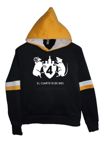 Buzo Hoodie Combinado Dama Cuarteto De Nos