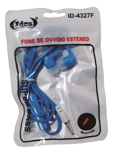 Fone De Ouvido In-ear Idea Super Bass Com Microfone Azul