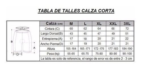 Calza Ciclista Ciclismo Mountain Bike Spinning 2da Seleccion