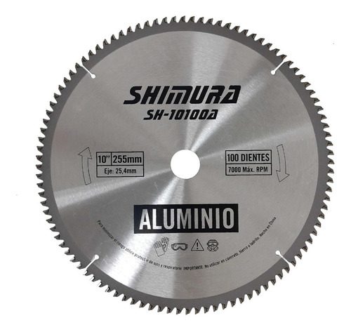 Disco Sierra Ingletadora Aluminio 255mm-100 Diente Sh-10100a