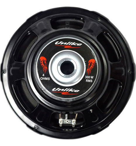 Subwoofer 12 300wrms Bobina Simples 4 Ohms Cone De Celulose Cor Preto
