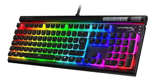 Imagen 3 de 4 de Teclado gamer HyperX Alloy Elite 2 QWERTY Red español latinoamérica color negro con luz RGB