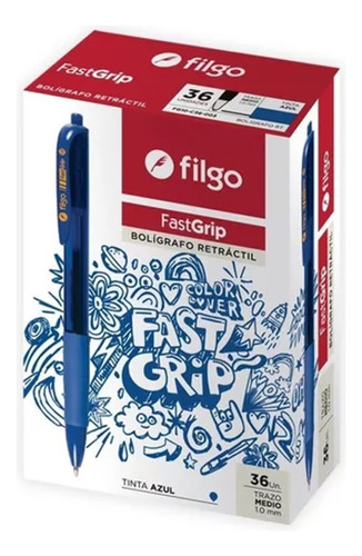 Boligrafo Retractil Filgo Fast Grip X 36 Unidades Fastgrip
