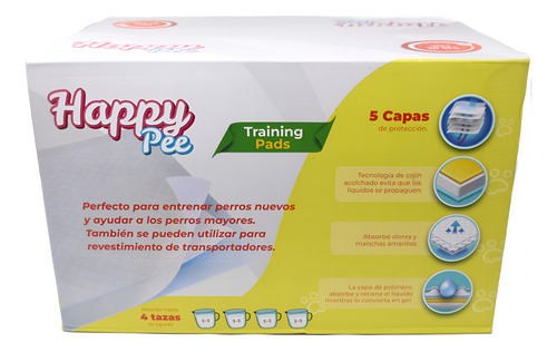 Tapete Entrenador Happy Pee Blanco 60x60cm 100 Unidades