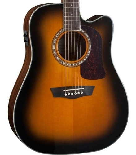 Violão Elétrico Dreadnought Washburn Hd10scetb Tampo Sólido