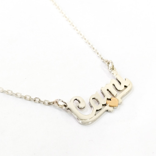 Conjunto Cadena Y Nombre Plata 925 Y Oro 18 Hasta 5 Letras