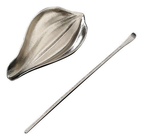 Juego De Cuchara Y Soporte For Té, Cucharilla, Juego Plata