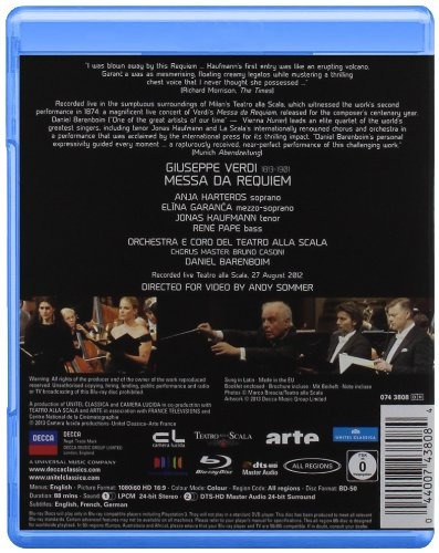 Verdi - Requiem - Kaufmann Garanca Barenboim - Bluray