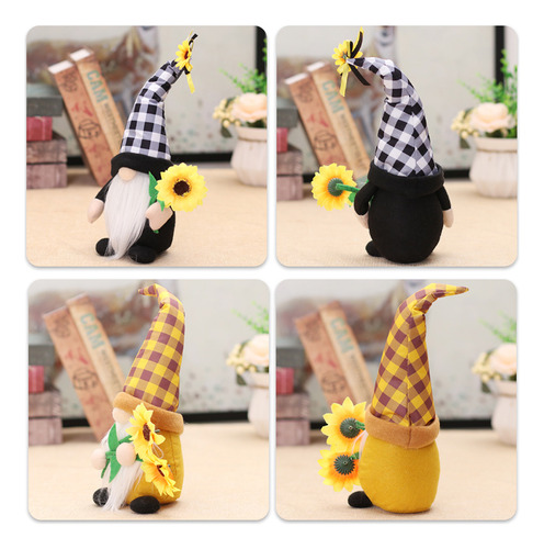 (bkw) Gnomes Scandinavian Tomte Nisse Swedish Sunflower Elf