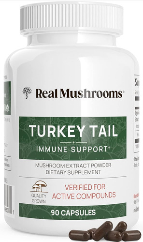 Real Mushrooms Cola De Pavo Turkey Tail Orgánico X 90cáps