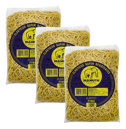 Elástico Para Dinheiro Látex Kit Com 3600 Un N°18 Escritório