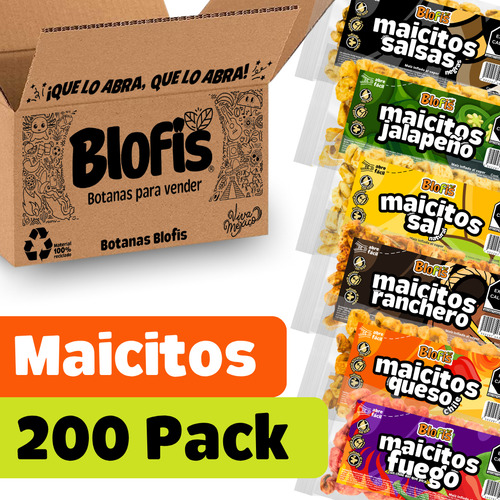 Paquete Animes 2 Cajas De Maicitos Inflados En Mayoreo 200pz