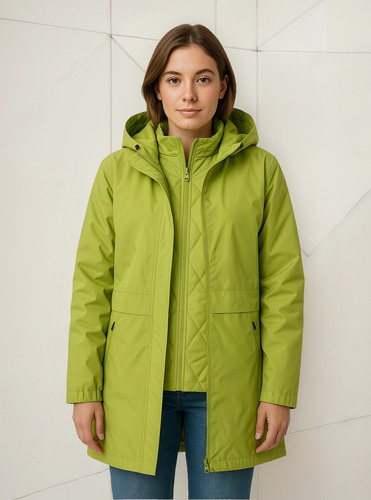 Camperon Tapado Chaleco 2en1 Abrigo Rompeviento Impermeable