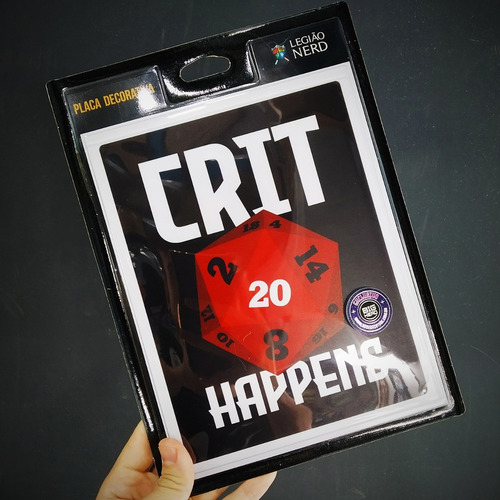 Placa Sinalização Crit Happens | Rpg | Exclusiva Big Head