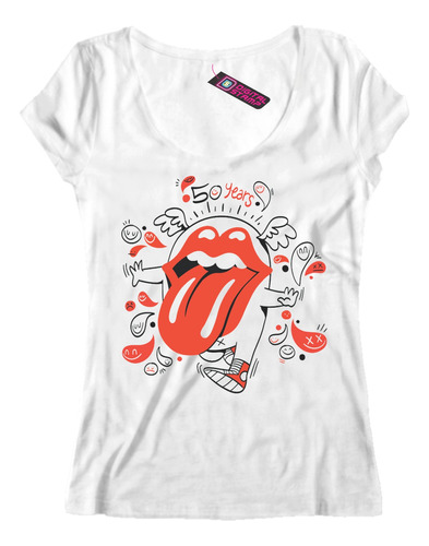 Remera Mujer The Rolling Stones 50 Years Años Rap 19 Dtg