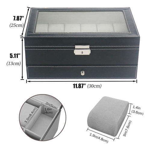 Caja De Almacenamiento De Relojes, Joyero Con 12