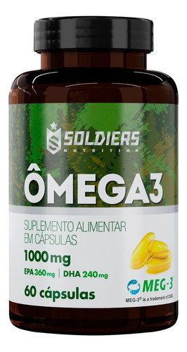 Ômega 3 -  60 Caps - 1000mg (meg 3) - Soldiers Nutrition