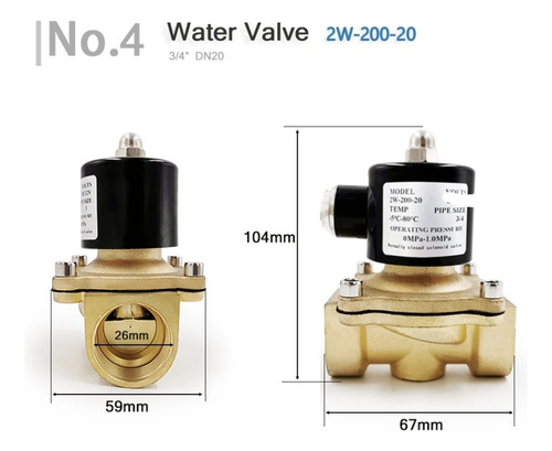 Valvula Solenoide N/ Abierta 1/2 Combustible Agua Aire 220v