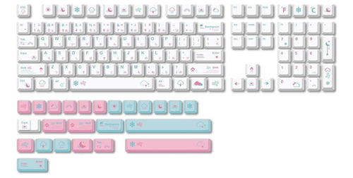 132 Teclas Xda Keycaps Pbt Dye Sub Clima Tema Japonés Keyc