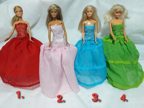Vestido Para Barbie ,similar Muñeca Princesa Lote 5 Vestidos (Usado)
