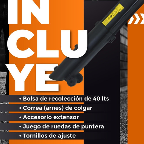 Imagen 5 de 9 de Aspiradora Sopladora 2400 W Cesped Lusqtoff Bolsa