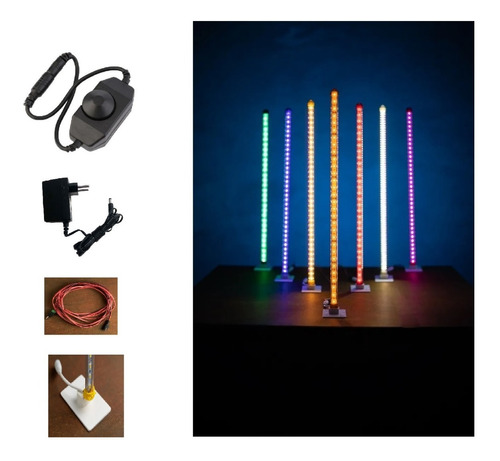 Kit Fotográfico Casalrec 02 Barras Led 100cm Suportes Dimmer