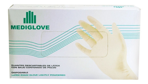 Mediglove Guantes De Látex Para Examinar Talle L X 100u Color Crema