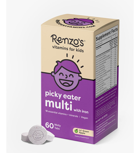 Renzo's Picky Eater Kids Multivitamnico Vegano Para Nios Con
